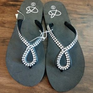 Rhinestone flip flops